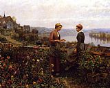 Daniel Ridgway Knight Gossiping painting